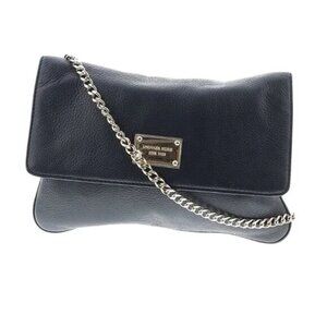 Michael Michael Kors Black Leather Shoulder Bag.